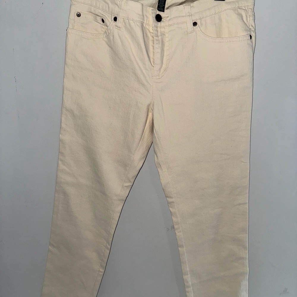 Ralph Lauren Cream Straight-Leg Jeans